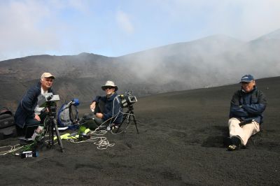 Spectroradiometer and sun photometer in use on Mt. Etna