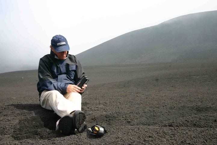 Microtops II sunphotometer in use on Mt. Etna